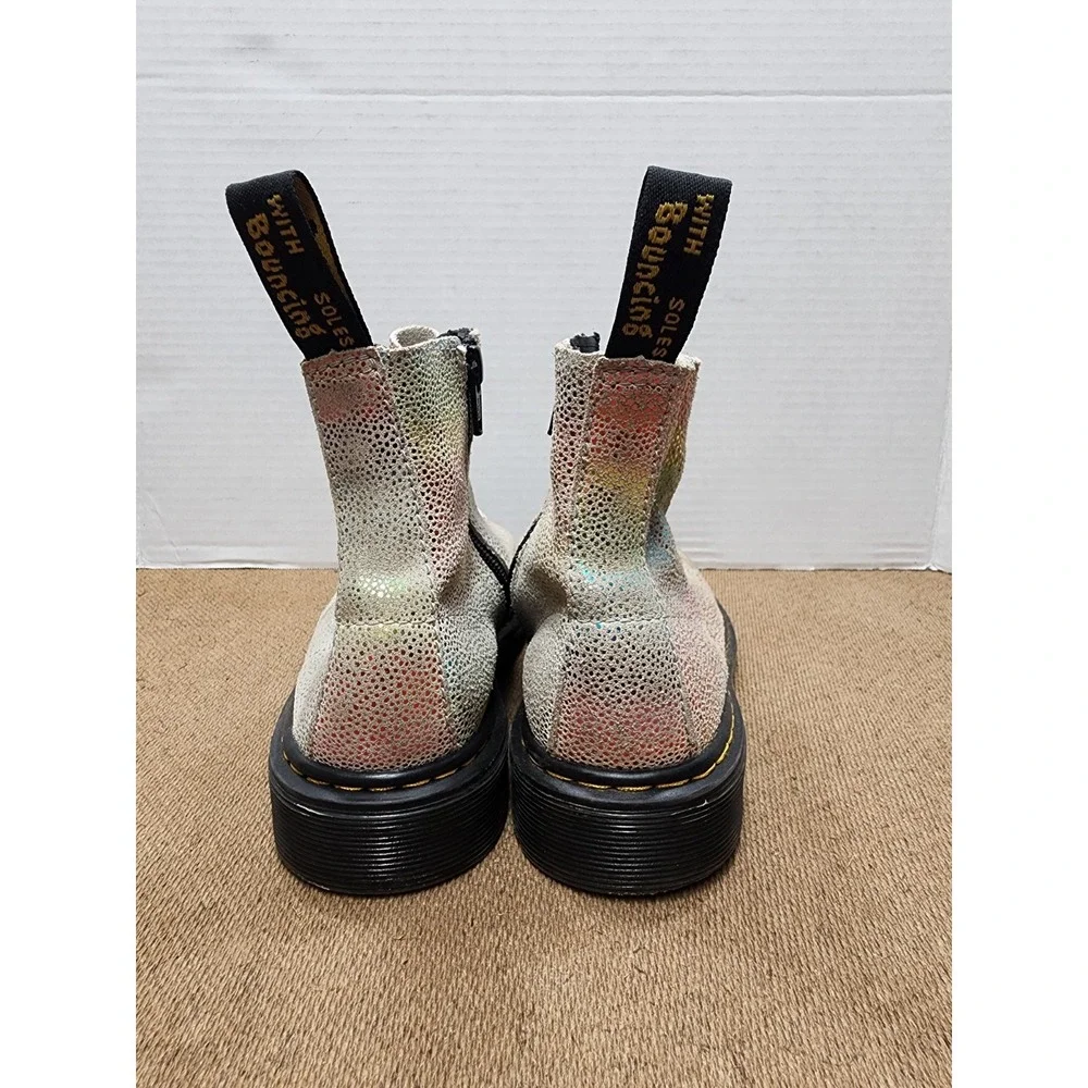 Dr. Martens Pascal suede boots 1460 rainbow glitter lace up Size US 2